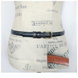 Vintage Coach Blue Leather Skinny Belt 30 Small